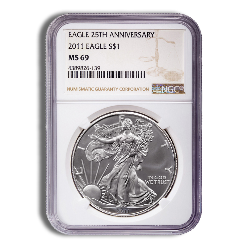 2011 Silver American Eagle - NGC MS69