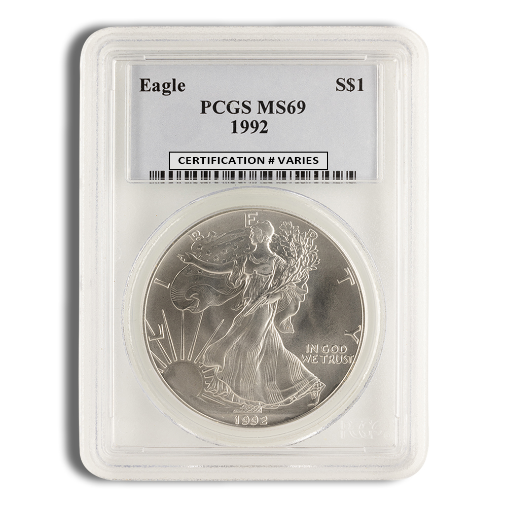 1992 Silver American Eagle - PCGS MS69