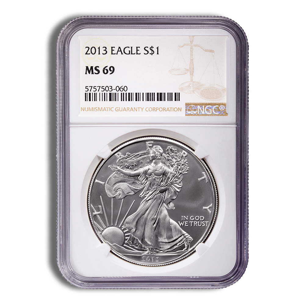 2013 Silver American Eagle - NGC MS69