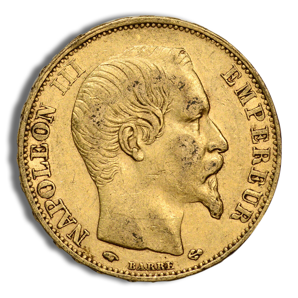 1852-1870 France Gold 20 Francs (Napoleon III) - XF+