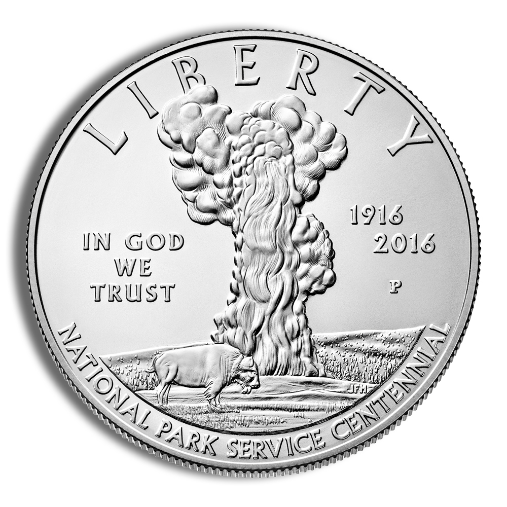 2016-P $1 National Park Service Centennial Silver Commemorative - BU