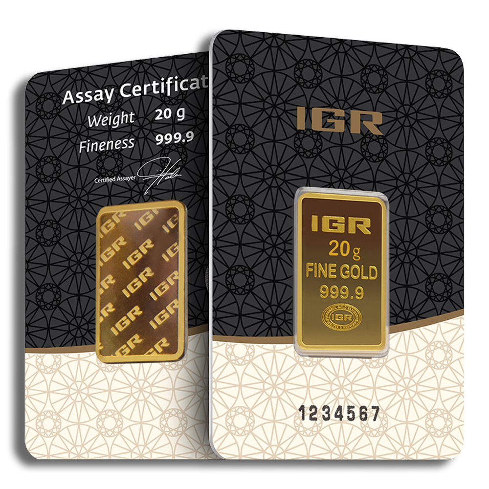 20 Gram Gold Bar - IGR Metals (In Assay Card)