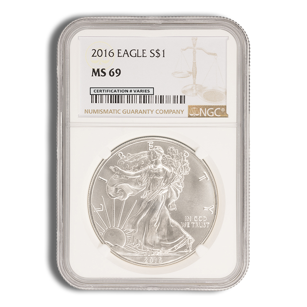 2016 Silver American Eagle - NGC MS69