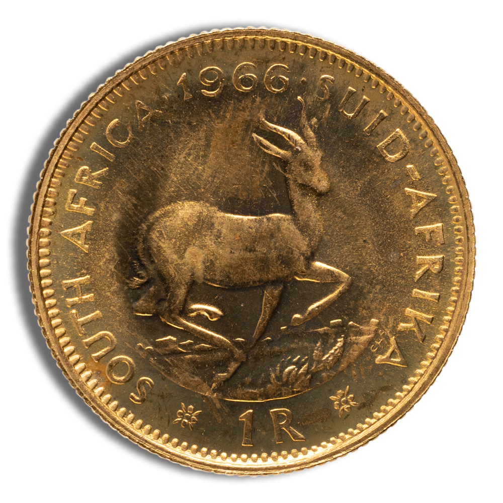 South Africa 1 Rand Gold Coin - XF+ (Random Year)