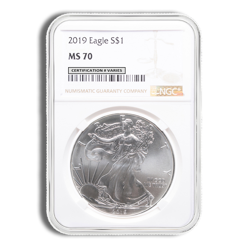 2019 Silver American Eagle - NGC MS70