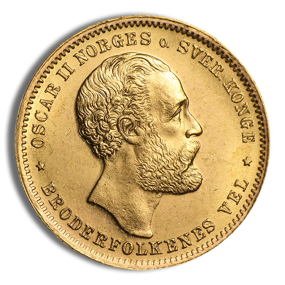 Norway 20 Kroner Gold Coin - XF+ (Random Year)