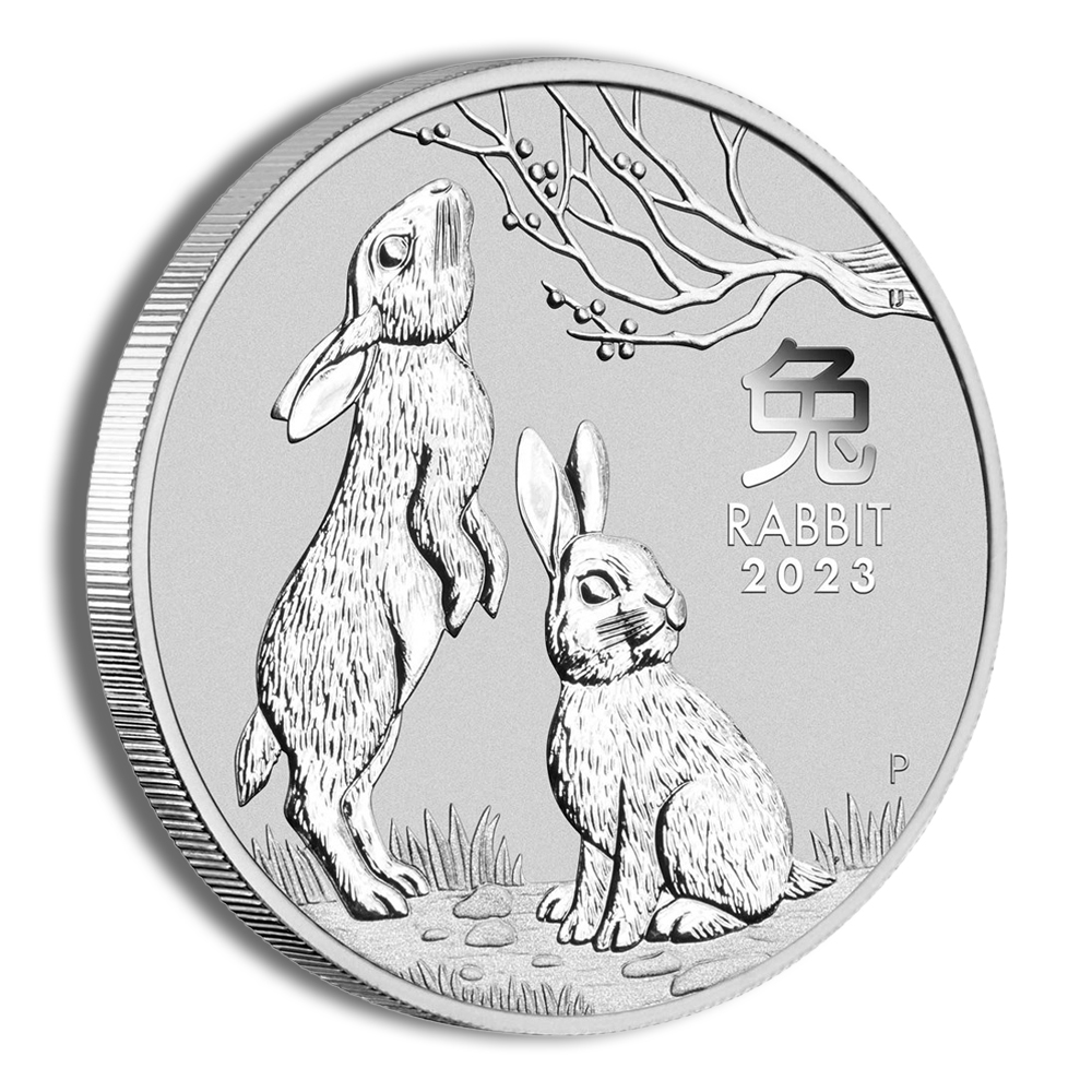 2023 5 Oz Australia Silver Lunar Rabbit (Series III) - BU