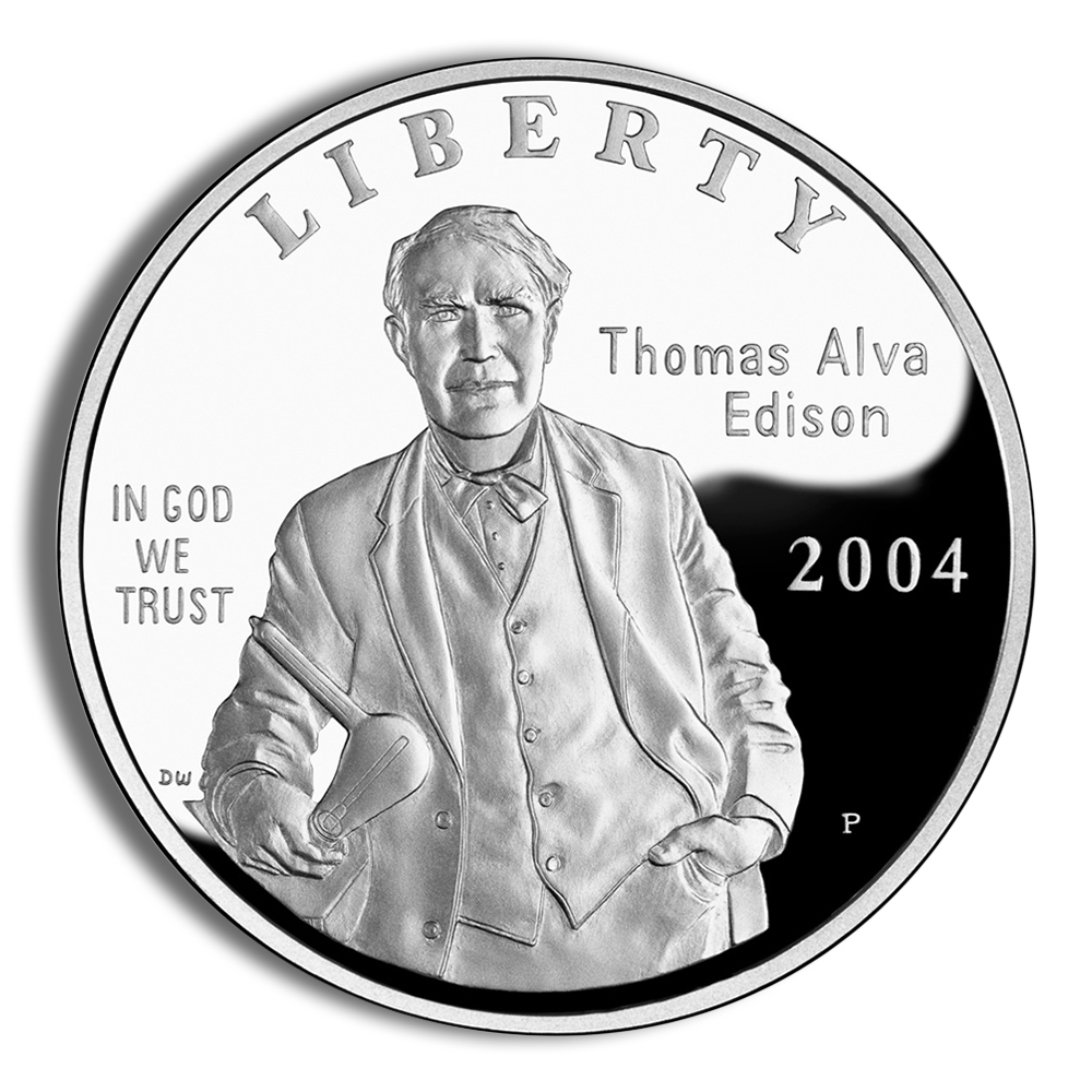 2004-P $1 Thomas A. Edison Silver Commemorative Proof - BU