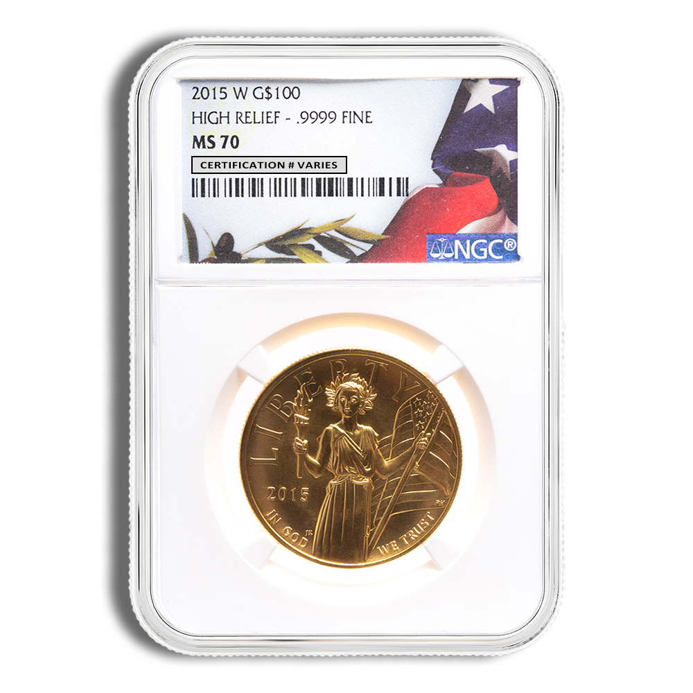 2015-W 1 Oz American Liberty High Relief Gold Coin - NGC MS70