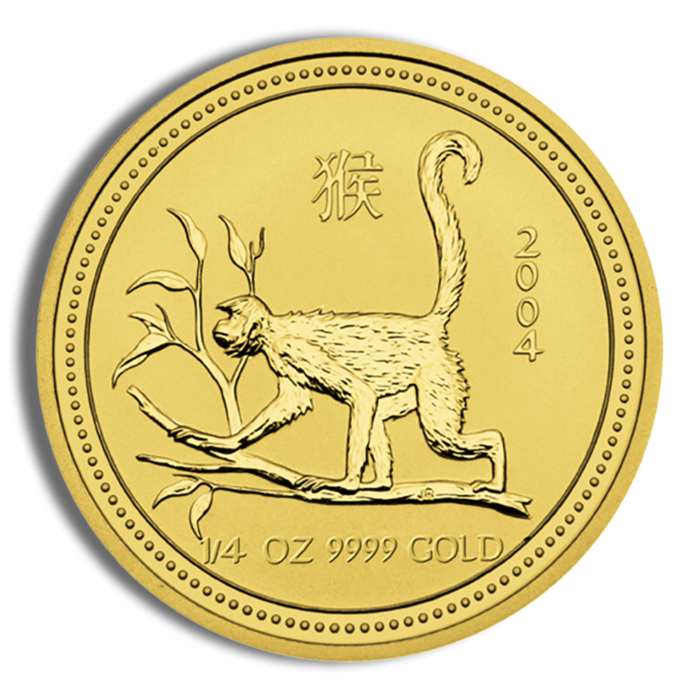 2004 1/4 Oz Australia Gold Lunar Monkey (Series I) - BU