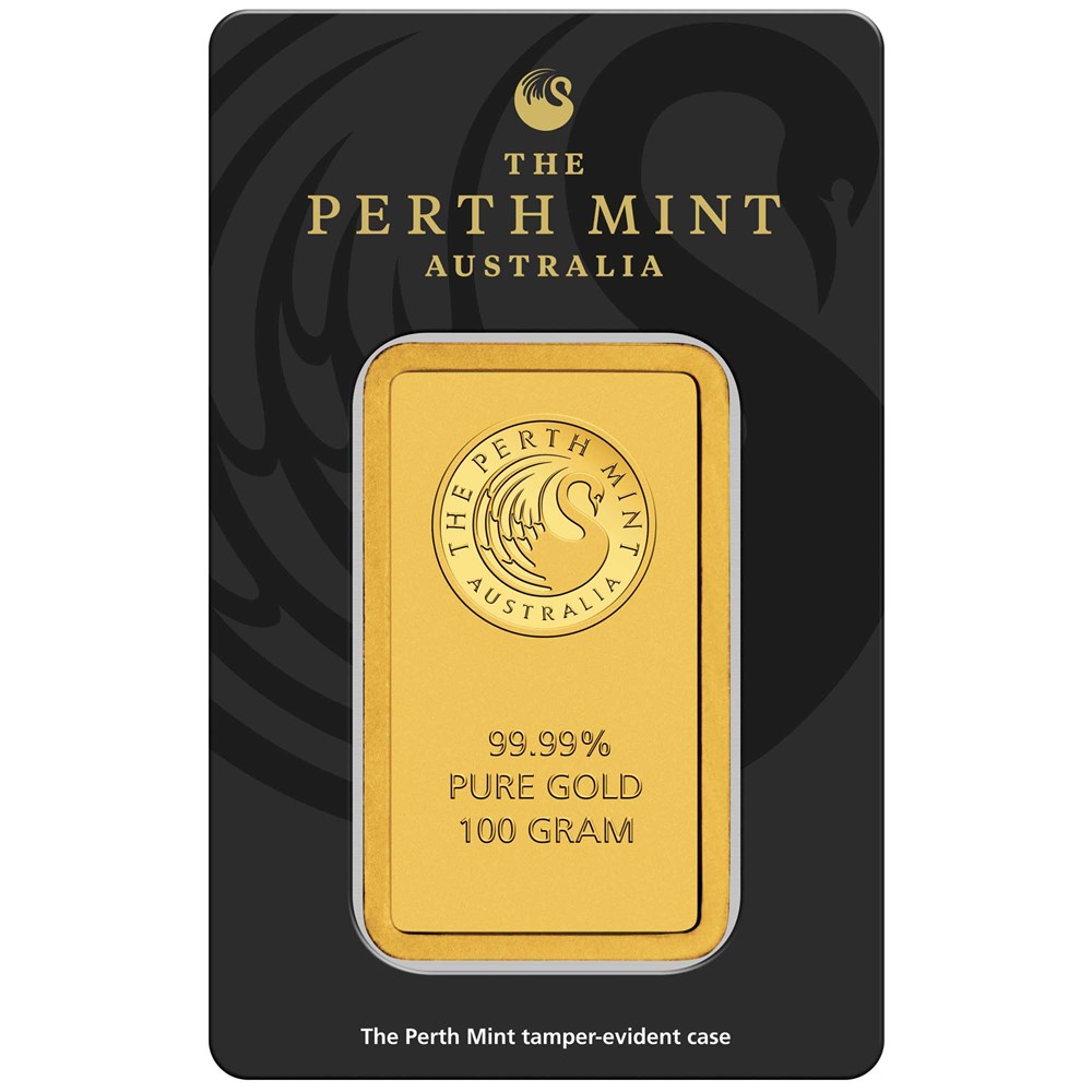 100 Gram Gold Bar - Perth Mint (In Assay Card)