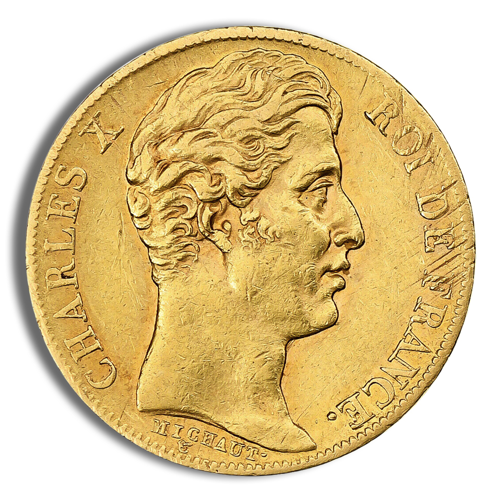 1825-1830 France Gold 20 Francs (Charles X) - XF+