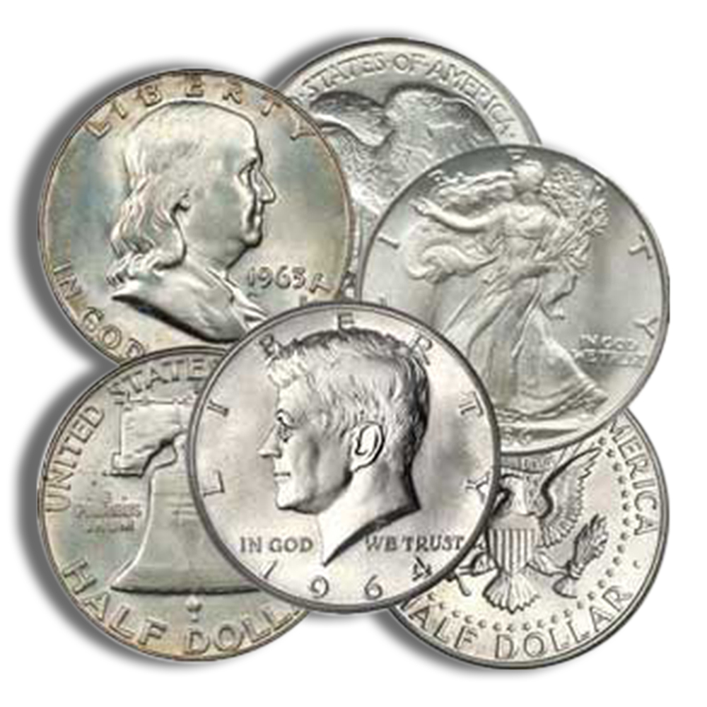 90% Silver Half Dollars - $1 Face Value