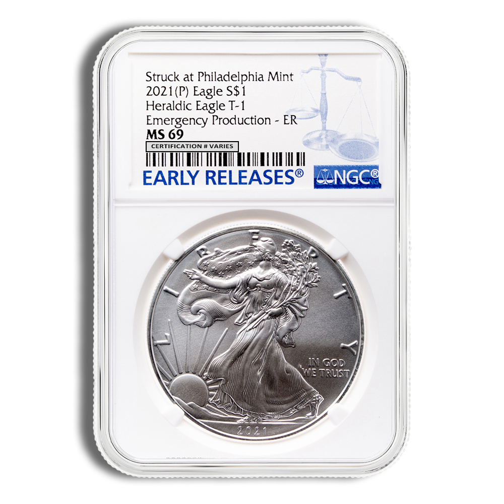 2021 Silver American Eagle Type 1 - NGC MS69 