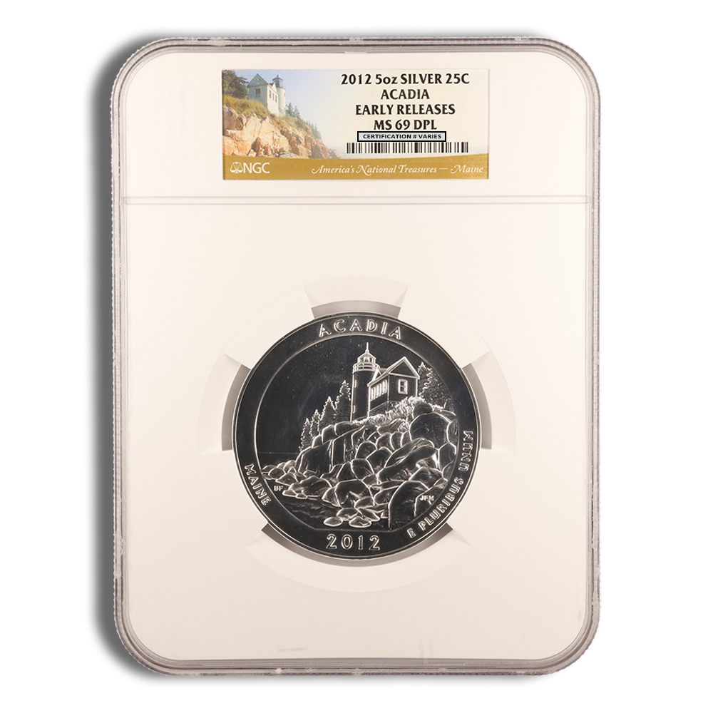 2012 5 Oz America The Beautiful Acadia Silver Coin - NGC MS69PL