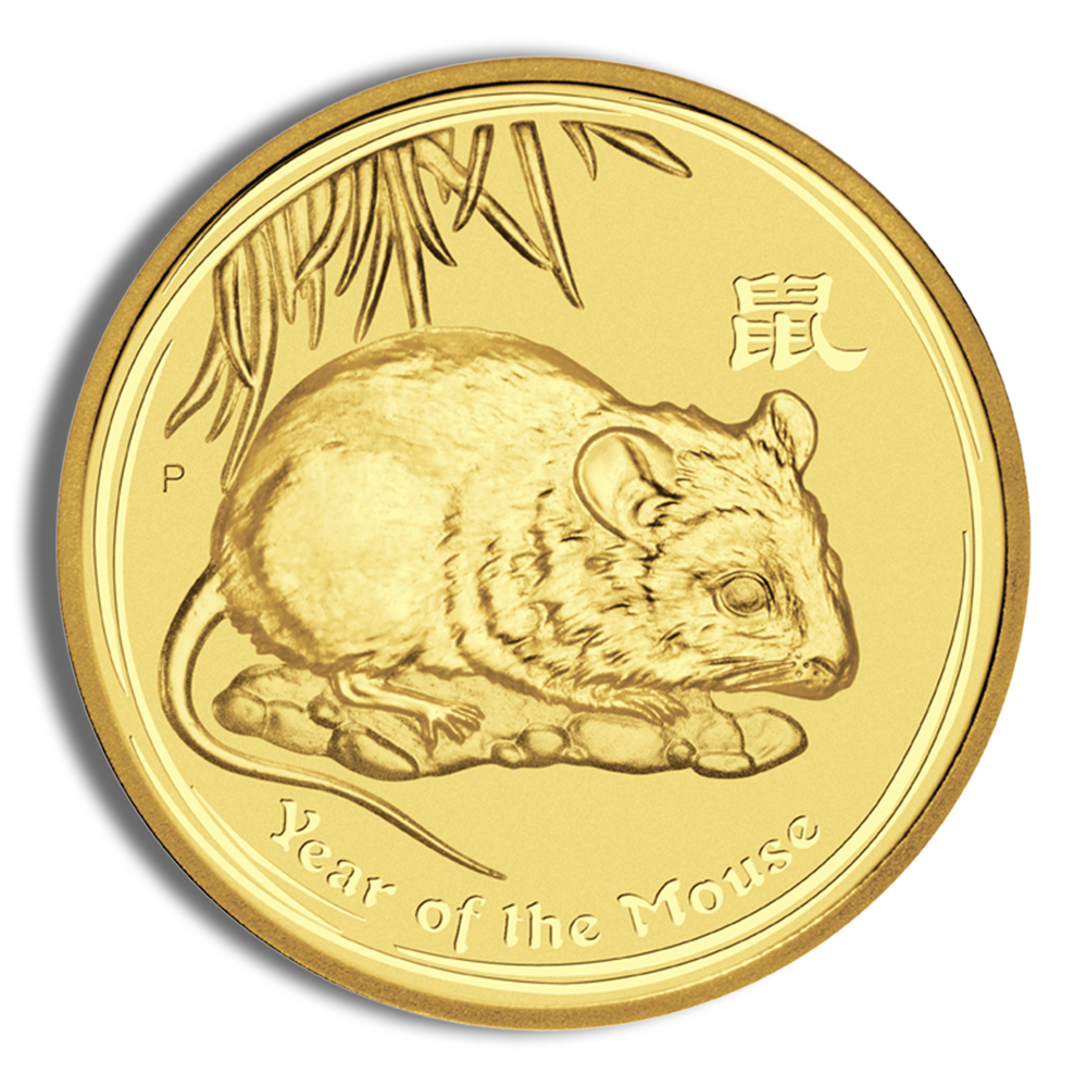 2008 1/2 Oz Australia Gold Lunar Mouse (Series II) - BU