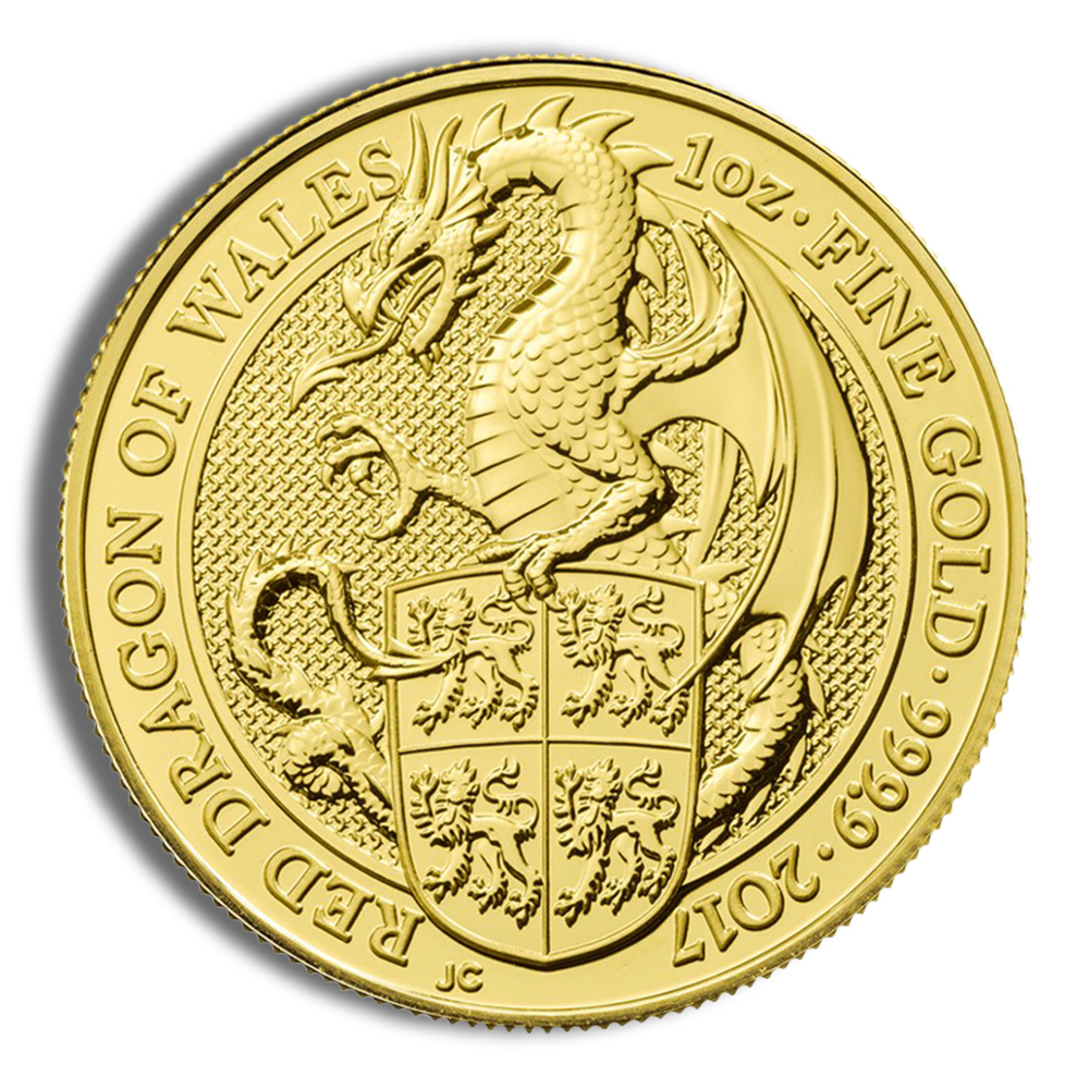 2017 1 Oz Great Britain Queen's Beast Gold Coin (Dragon) - BU