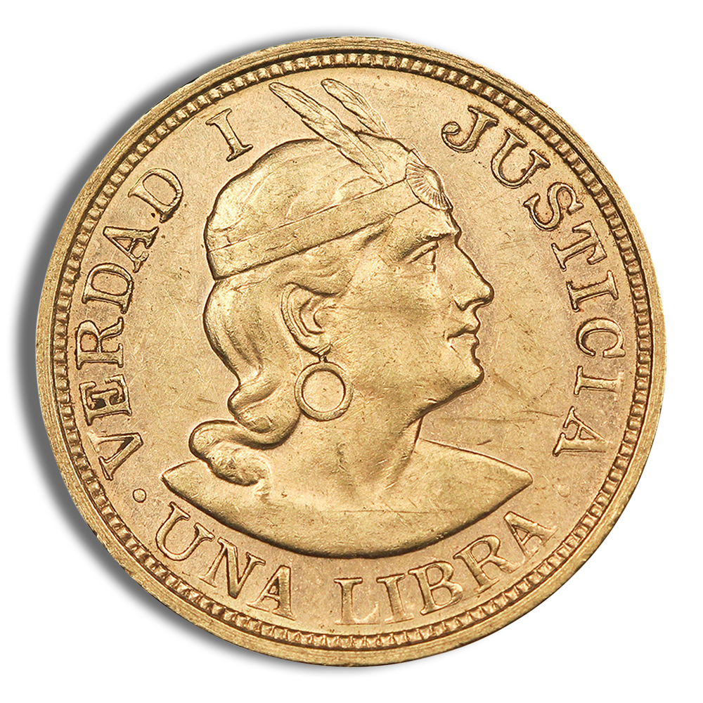 Peru 1 Libra Gold Coin - XF+ (Random Year)