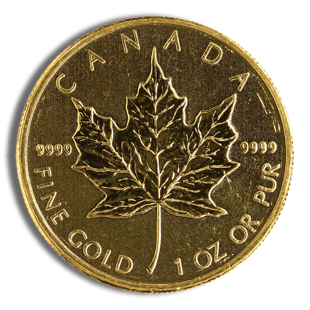 1 Oz Gold Canadian Maple Leaf (Random Year, Imperfect Condition)