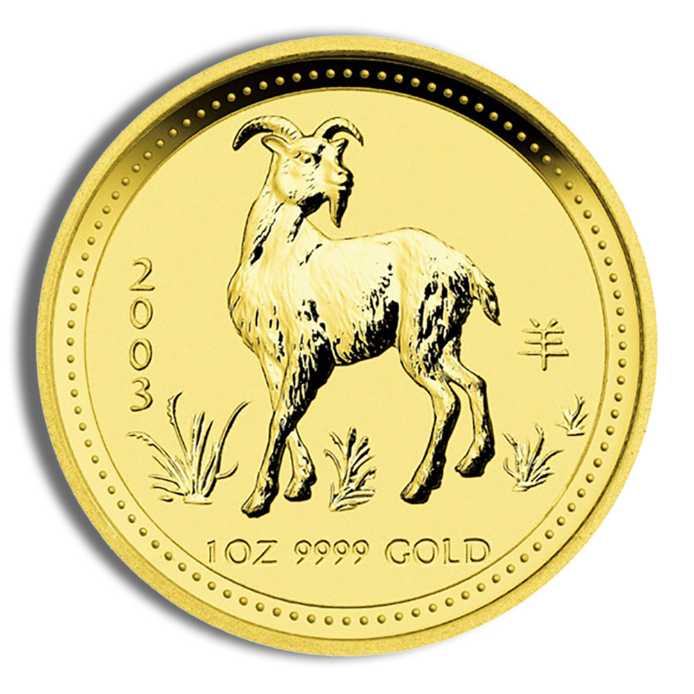 2003 1 Oz Australia Gold Lunar Goat (Series I) - BU