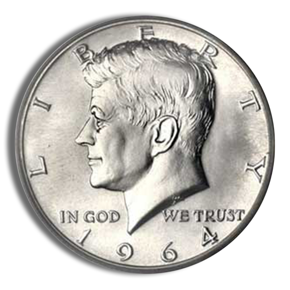 90% Silver 1964 Kennedy Half Dollars AU - $1 Face Value