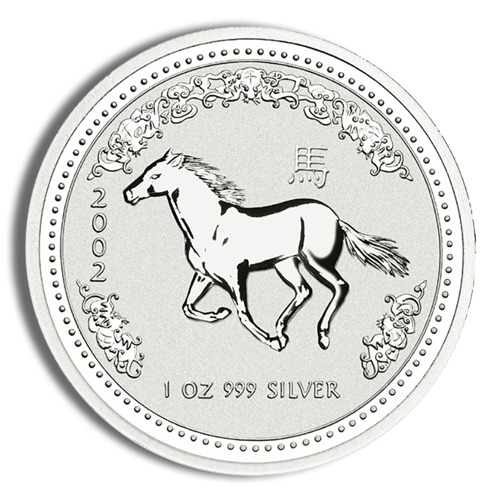 2002 1 Oz Australia Silver Lunar Horse (Series I) - BU