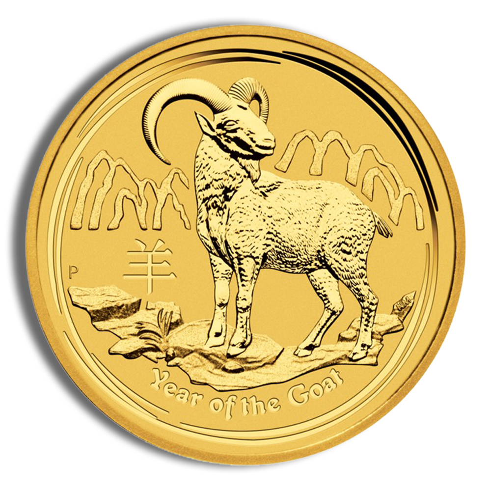 2015 1/20 Oz Australia Gold Lunar Goat (Series II) - BU