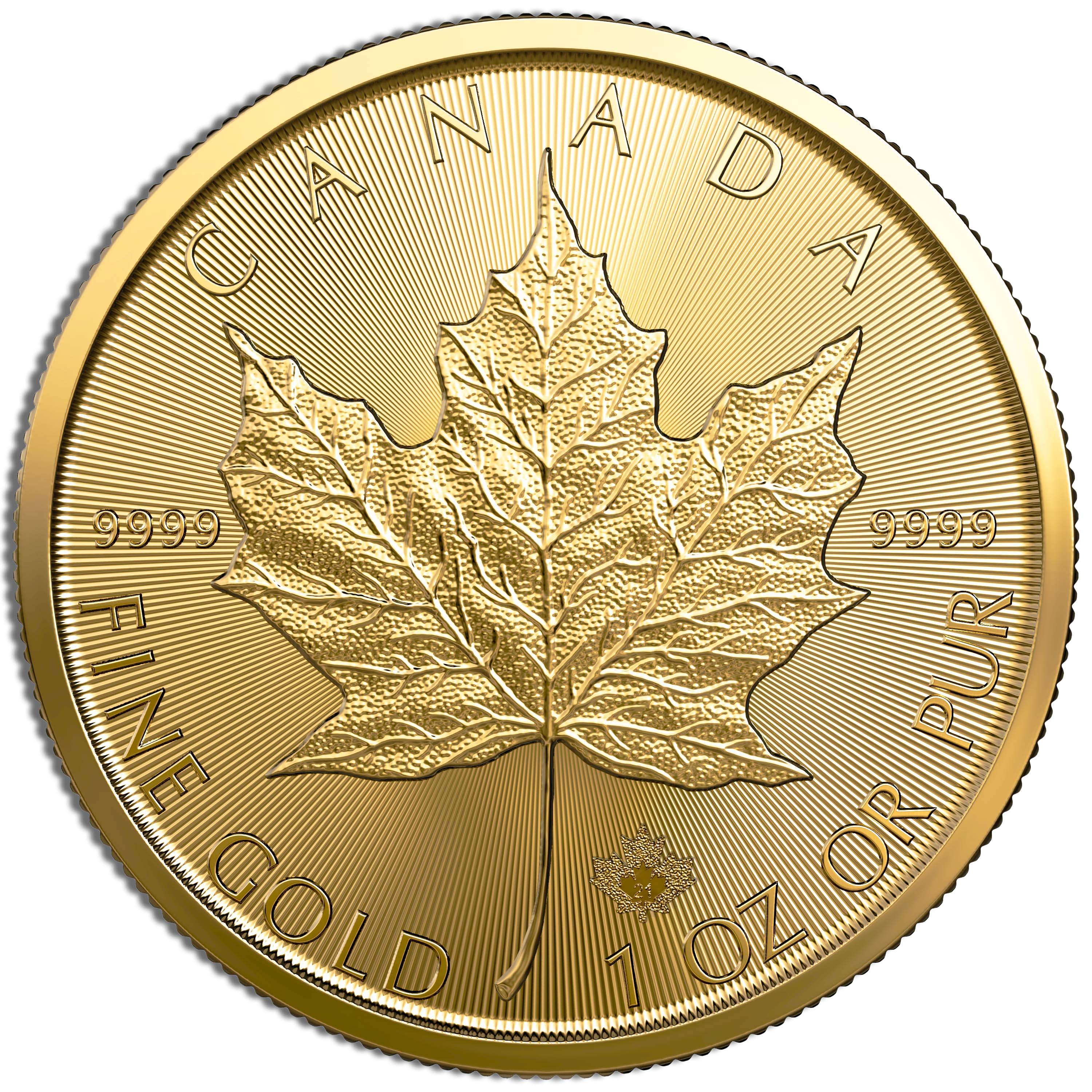 1 Oz .9999 Gold Canadian Maple Leaf - BU (Random Year)