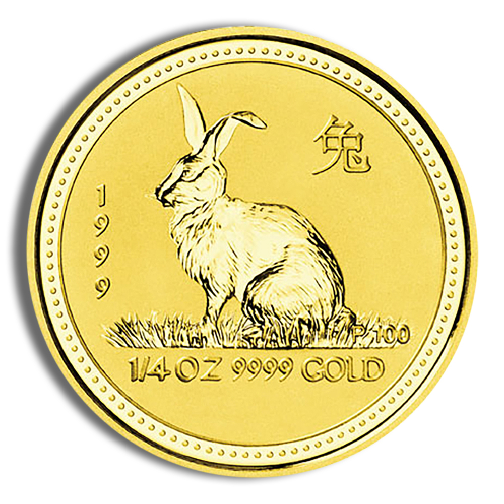 1999 1/4 Oz Australia Gold Lunar Rabbit (Series I) - BU