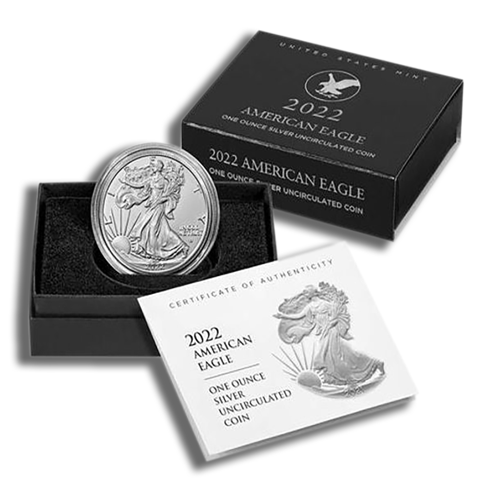 2022-W Burnished Silver American Eagle - BU (with Box and COA)