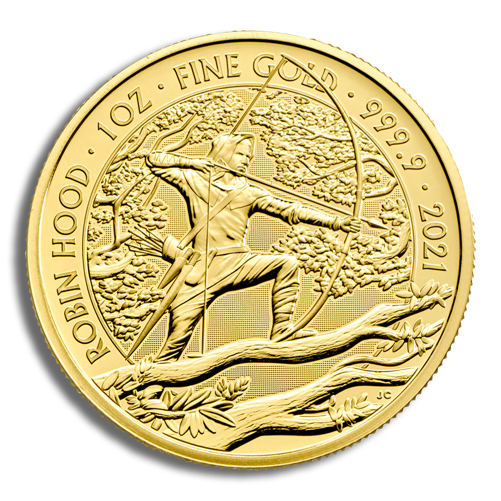 2021 1 Oz Great Britain Robin Hood Gold Coin - BU