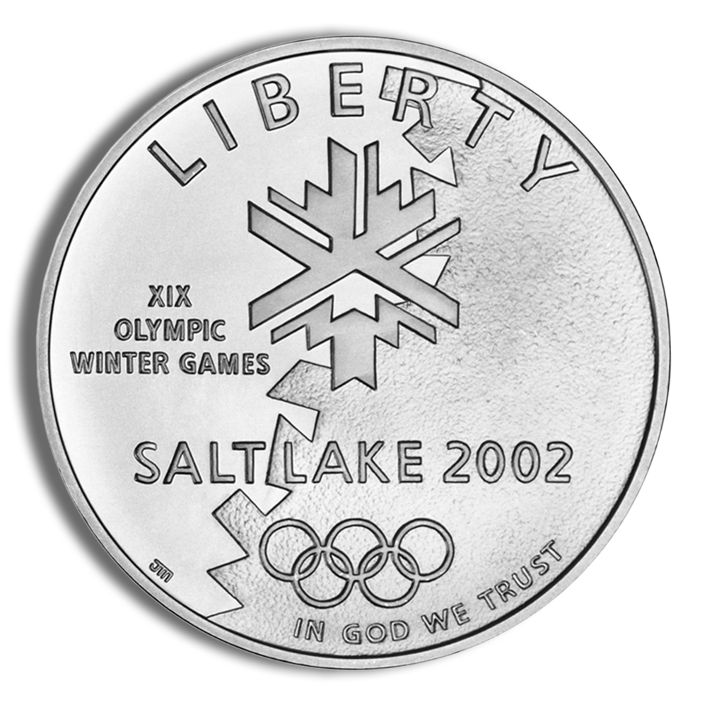 2002-P $1 SLC Winter Olym Silver Commemorative - BU