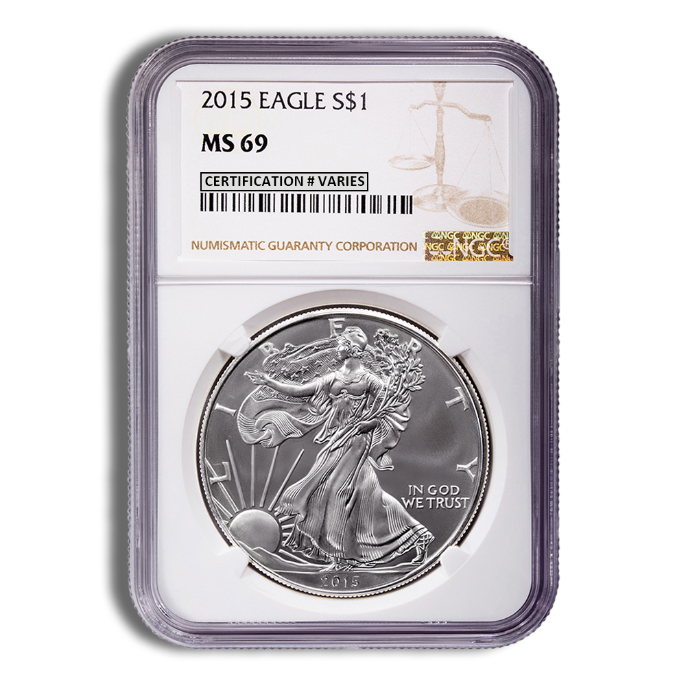 2015 Silver American Eagle - NGC MS69