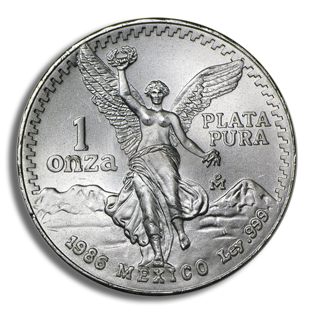 1986 1 Oz Silver Mexico Libertad - BU