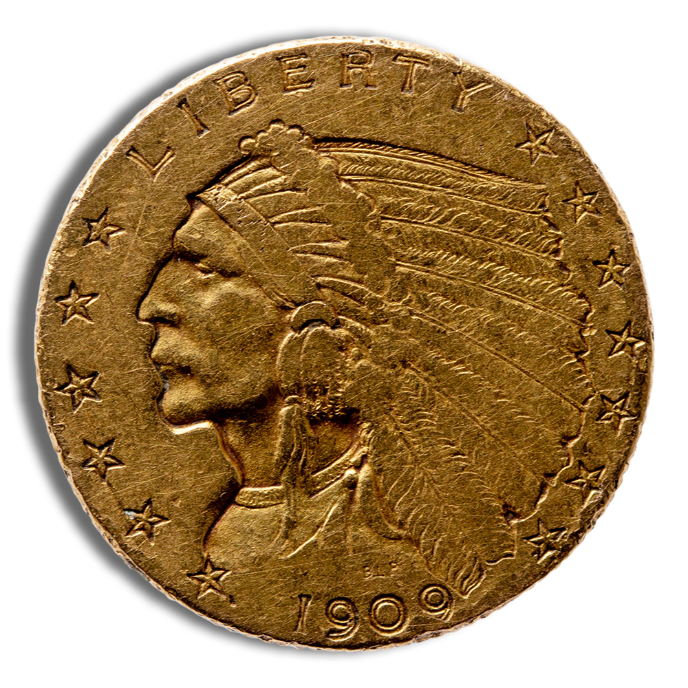 $2.5 Gold Indian Quarter Eagle - VF (Random Year)