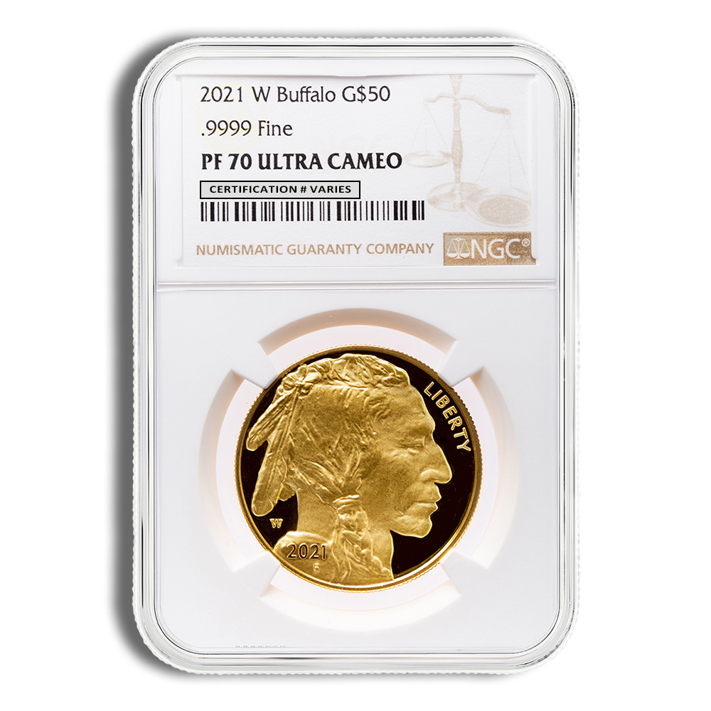 2021-W 1 Oz Proof Gold American Buffalo - NGC PF70