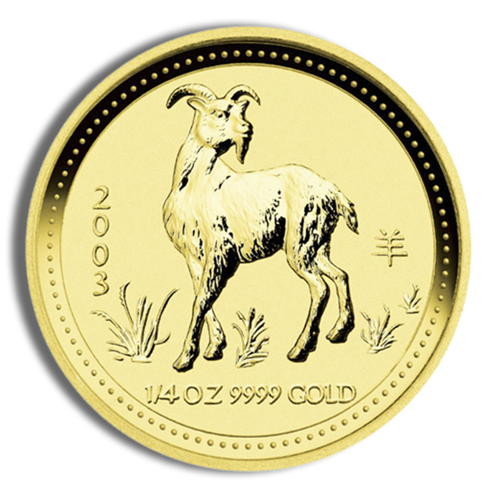 2003 1/4 Oz Australia Gold Lunar Goat (Series I) - BU