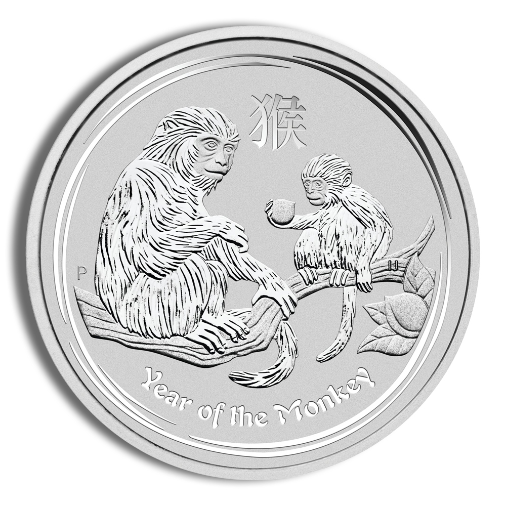 2016 1/2 Oz Australia Silver Lunar Monkey (Series II) - BU