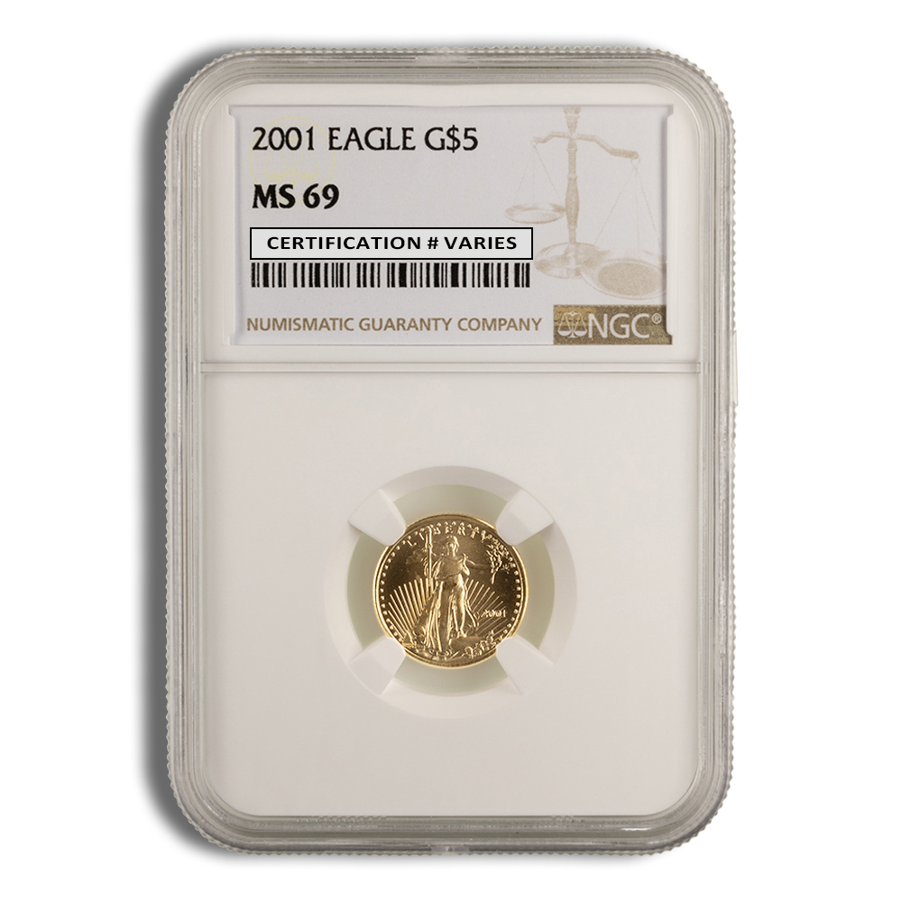 2001 1/10 Oz Gold American Eagle - NGC MS69