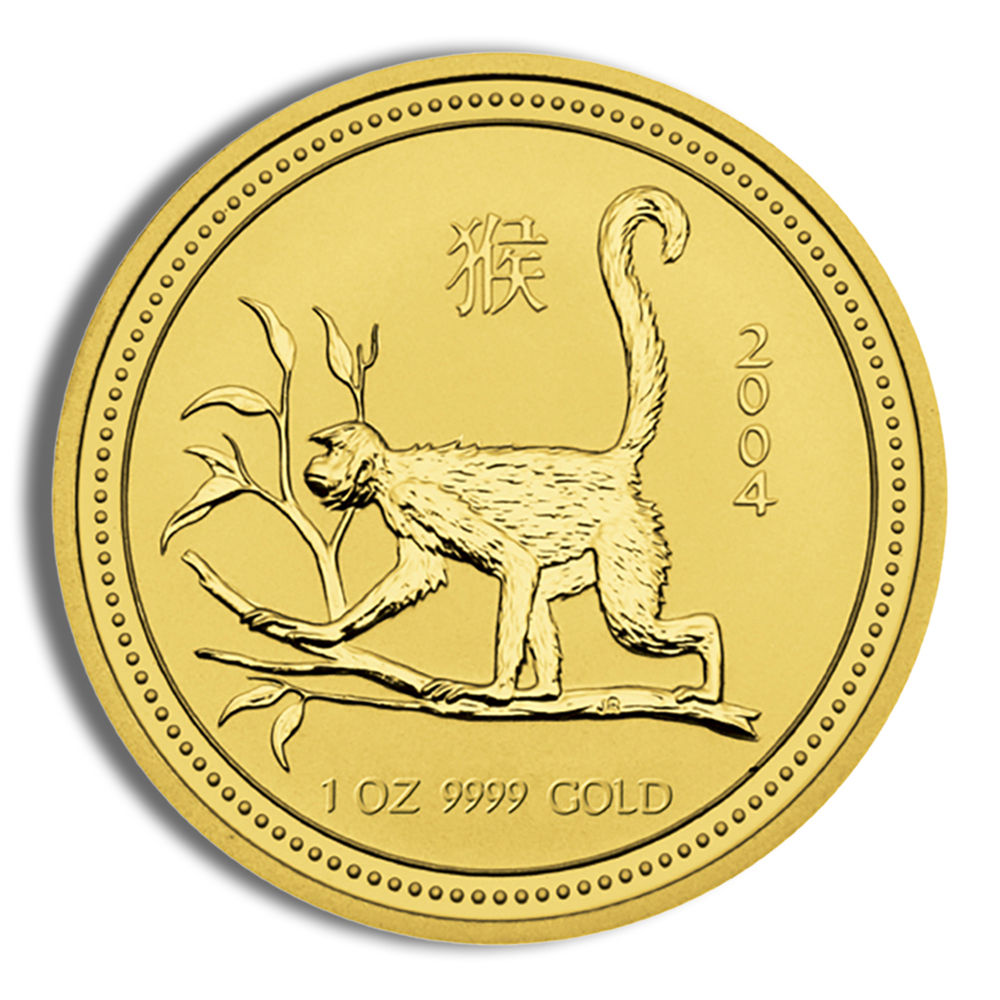 2004 1 Oz Australia Gold Lunar Monkey (Series I) - BU