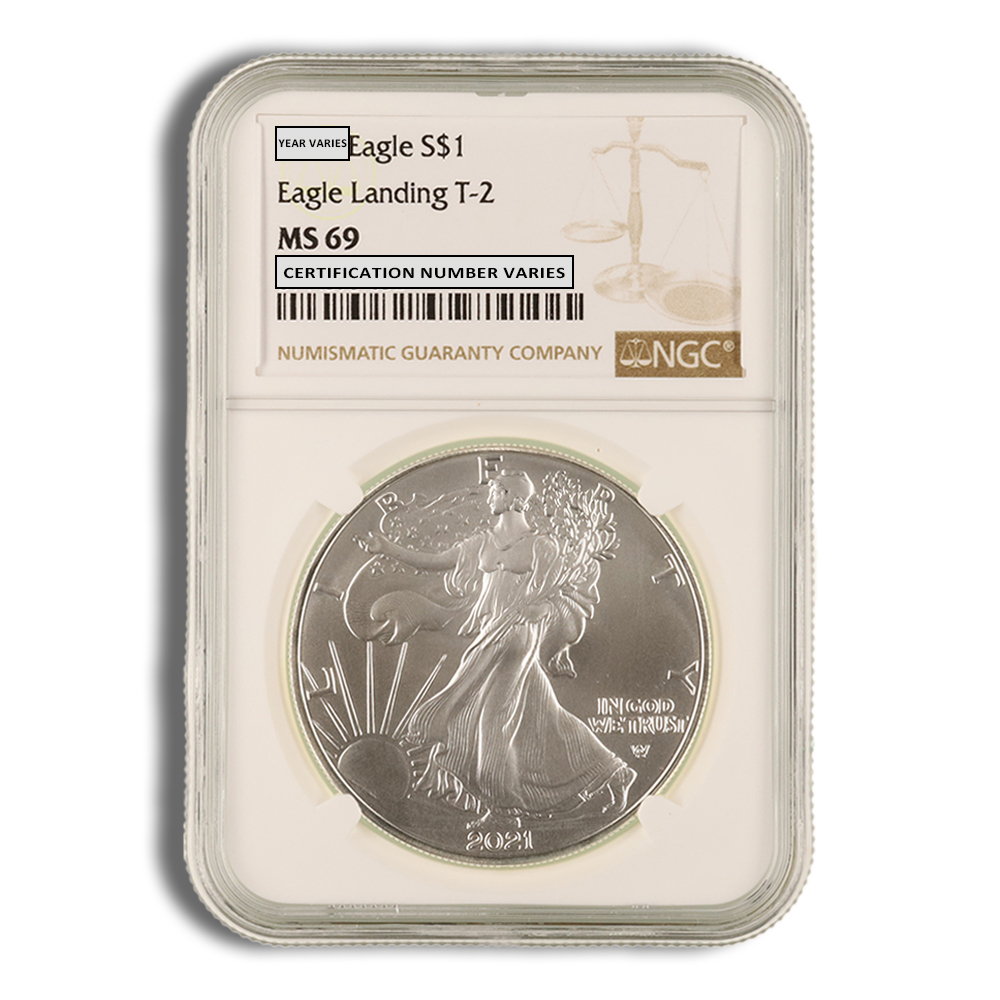 2021 Silver American Eagle Type 2 - NGC MS69