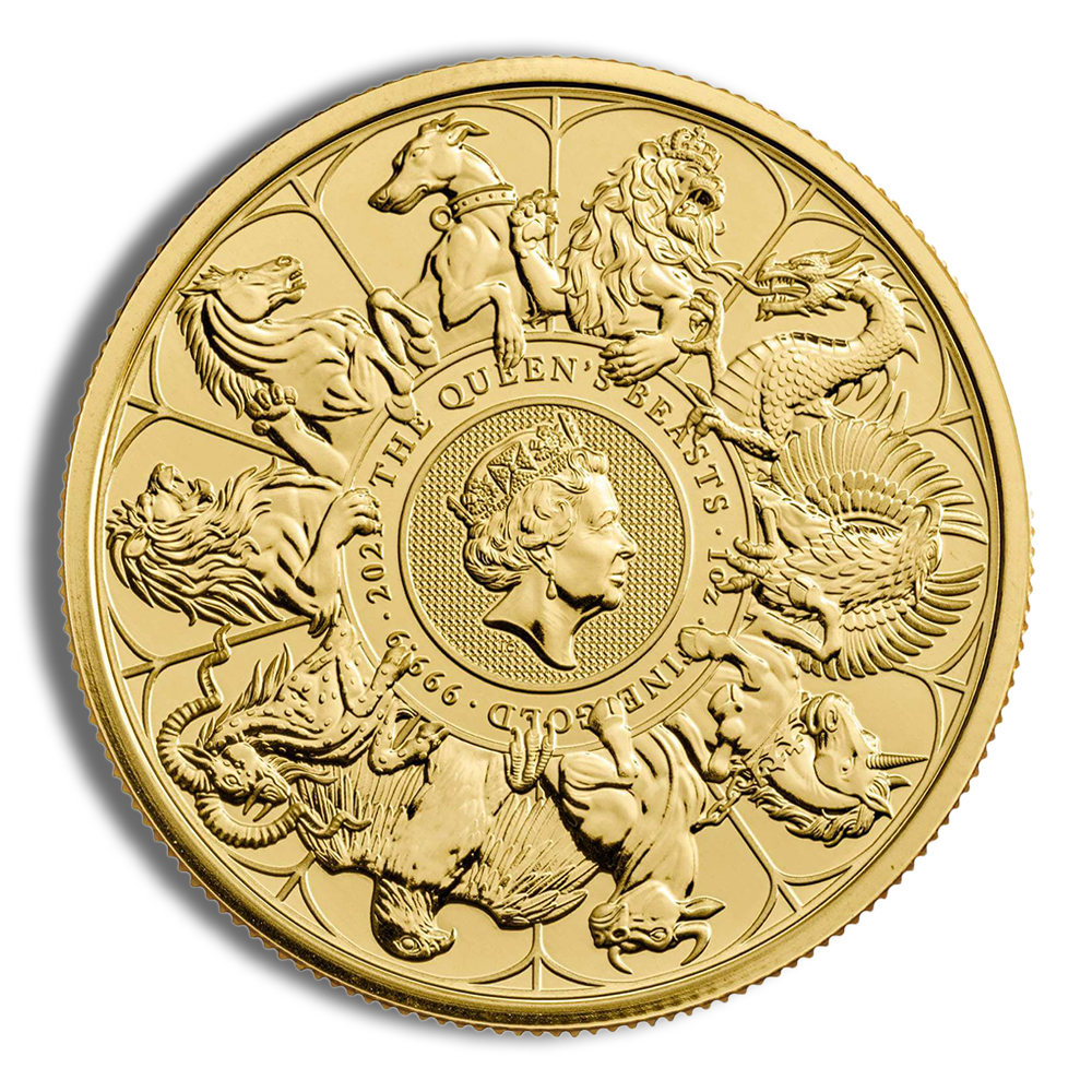 2021 1 Oz Great Britain Queen's Beast Gold Coin (Completer, 10 Beasts) - BU