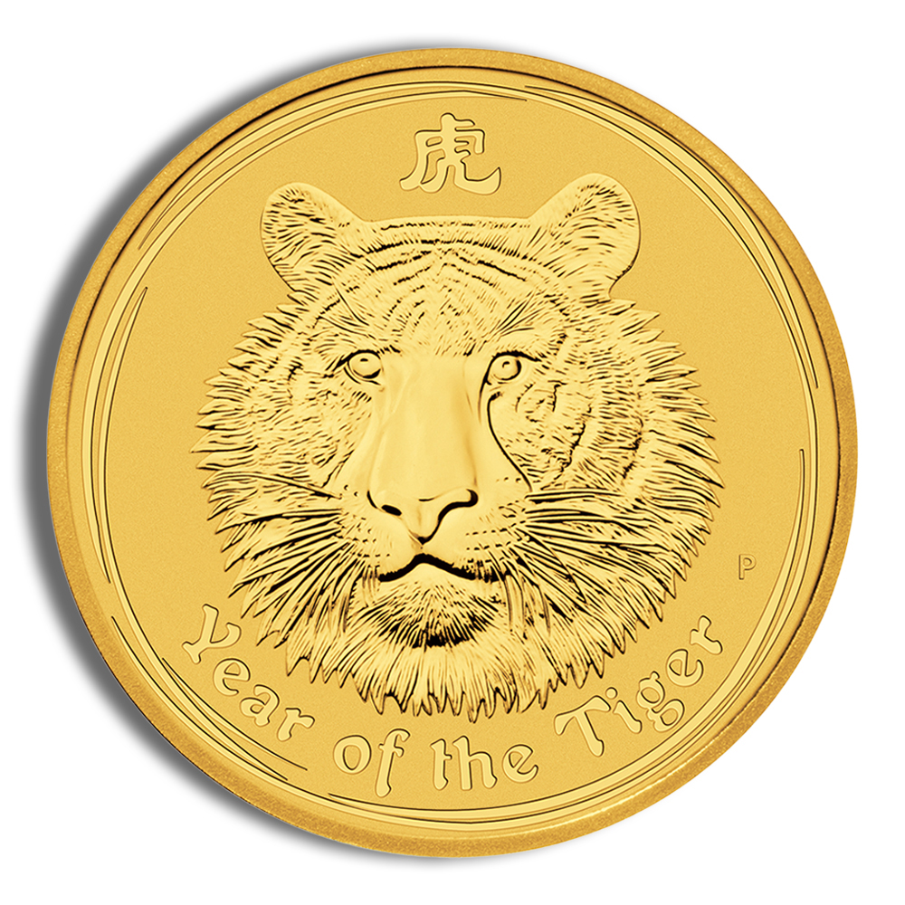 2010 1 Oz Australia Gold Lunar Tiger (Series II) - BU