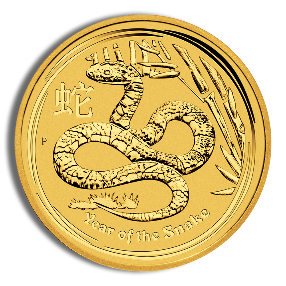 2013 1/10 Oz Australia Gold Lunar Snake (Series II) - BU