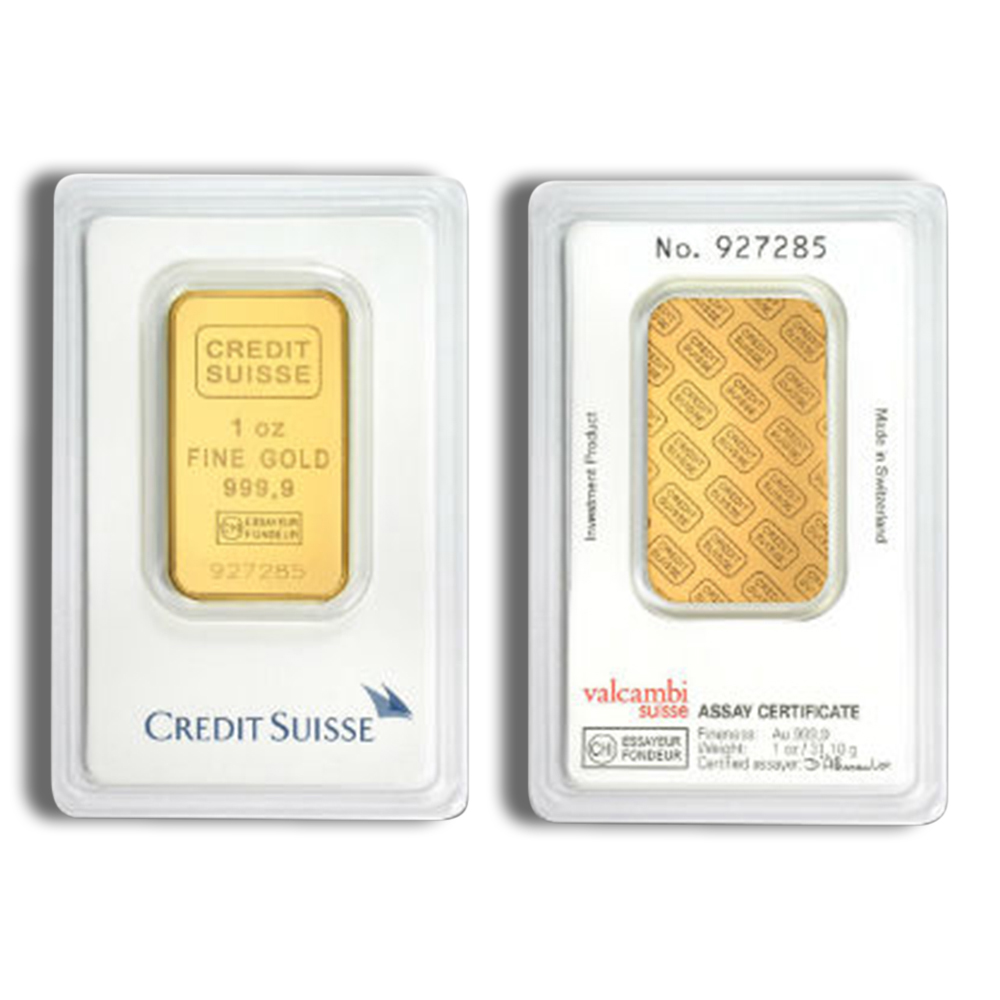 1 Oz Gold Bar - Credit Suisse (In Assay Card)