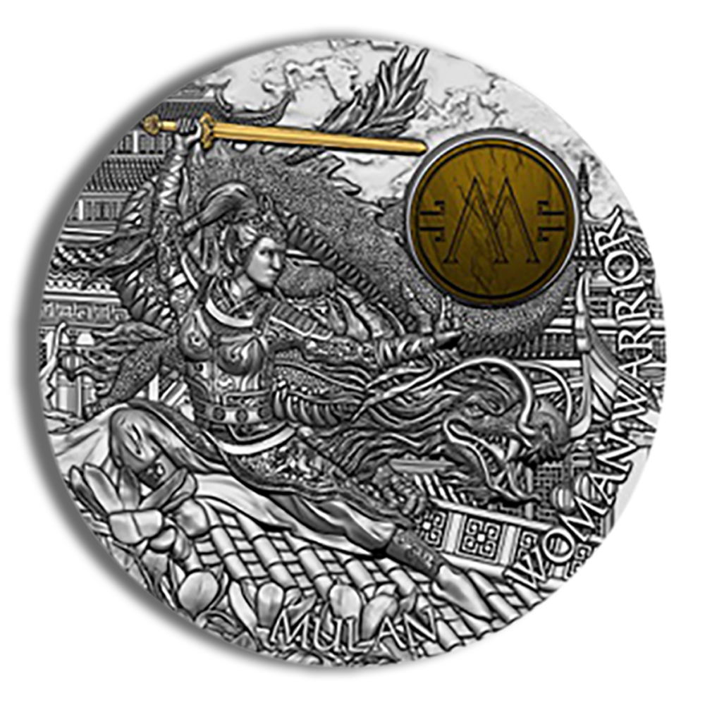 2021 2 Oz Silver Niue Island $5 Mulan - BU (with Box and COA)