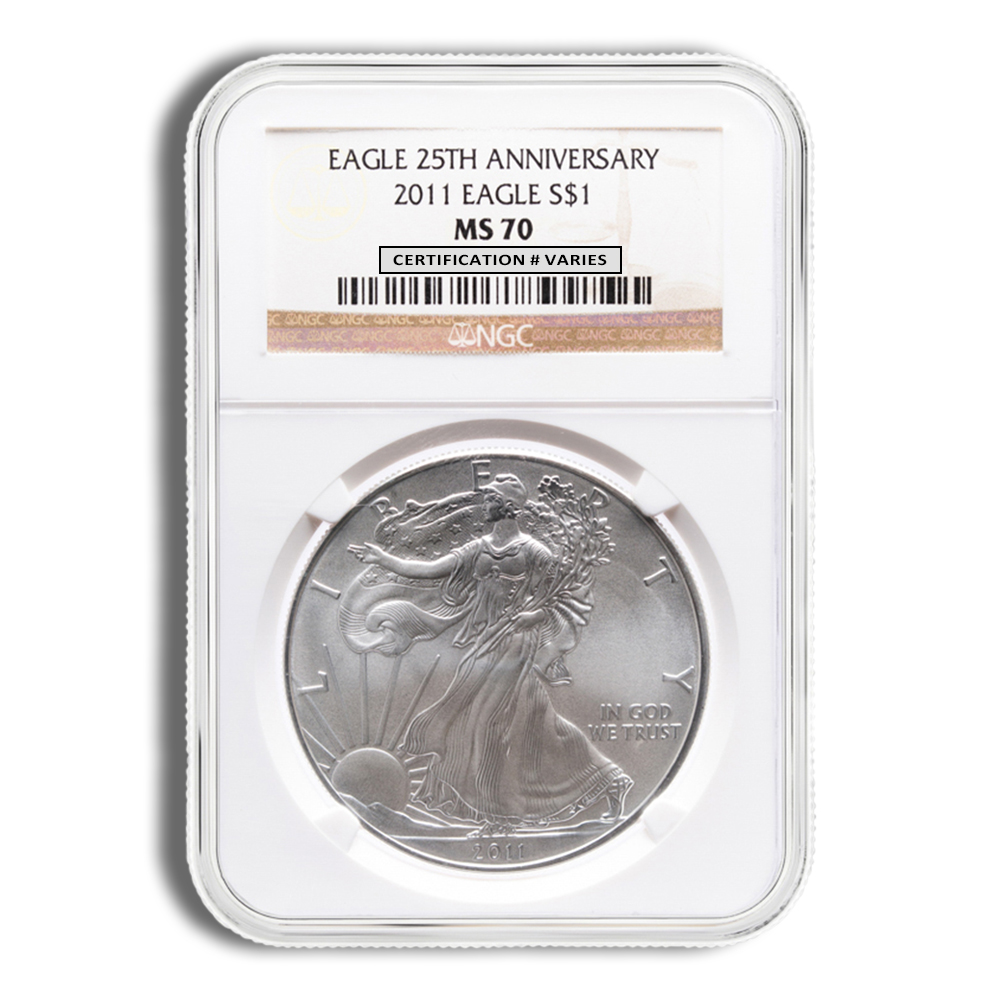 2011 Silver American Eagle - NGC MS70