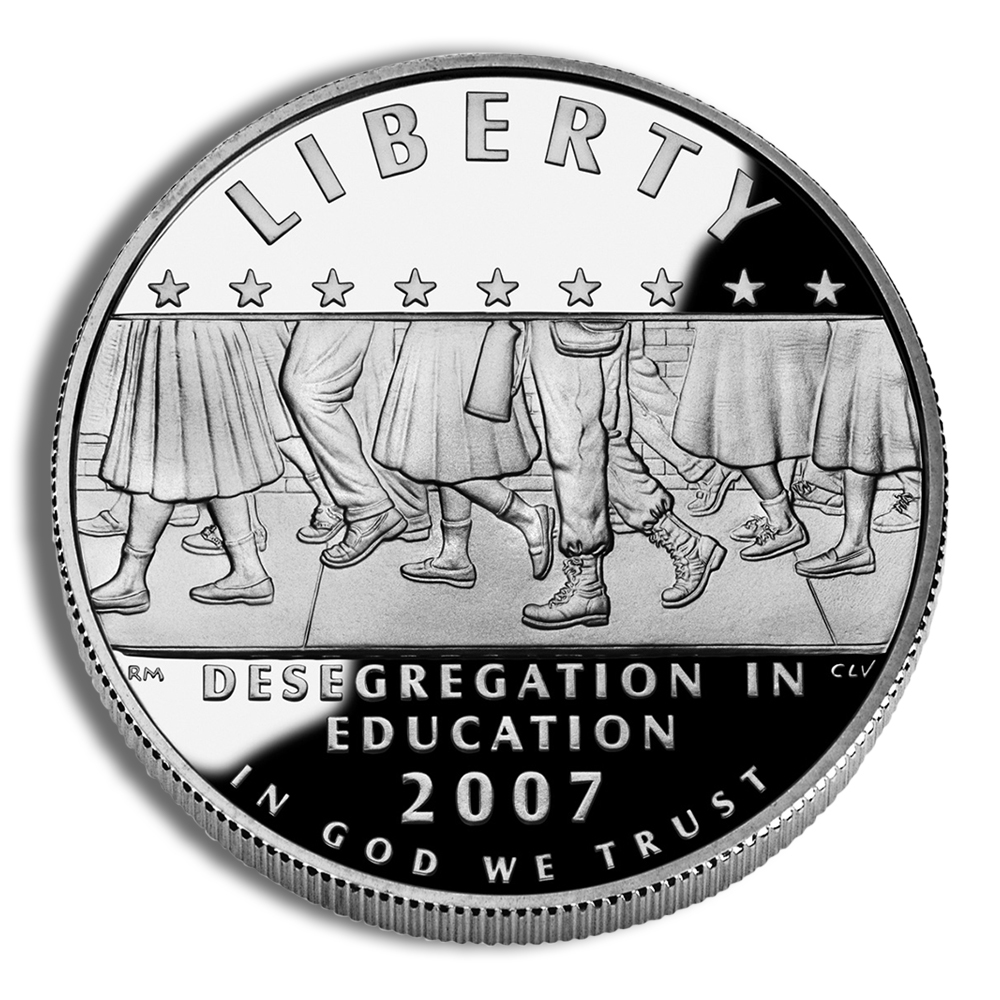 2007-P $1 Little Rock, Deseg Silver Commemorative Proof - BU