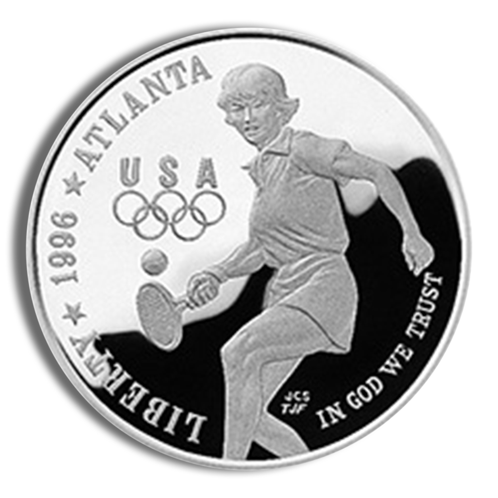 1996-P $1 Tennis Silver Commemorative Proof - BU