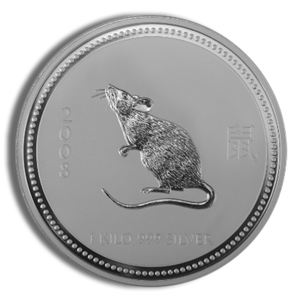 2008 1 Kilo Australia Silver Lunar Rat (Series I) - BU